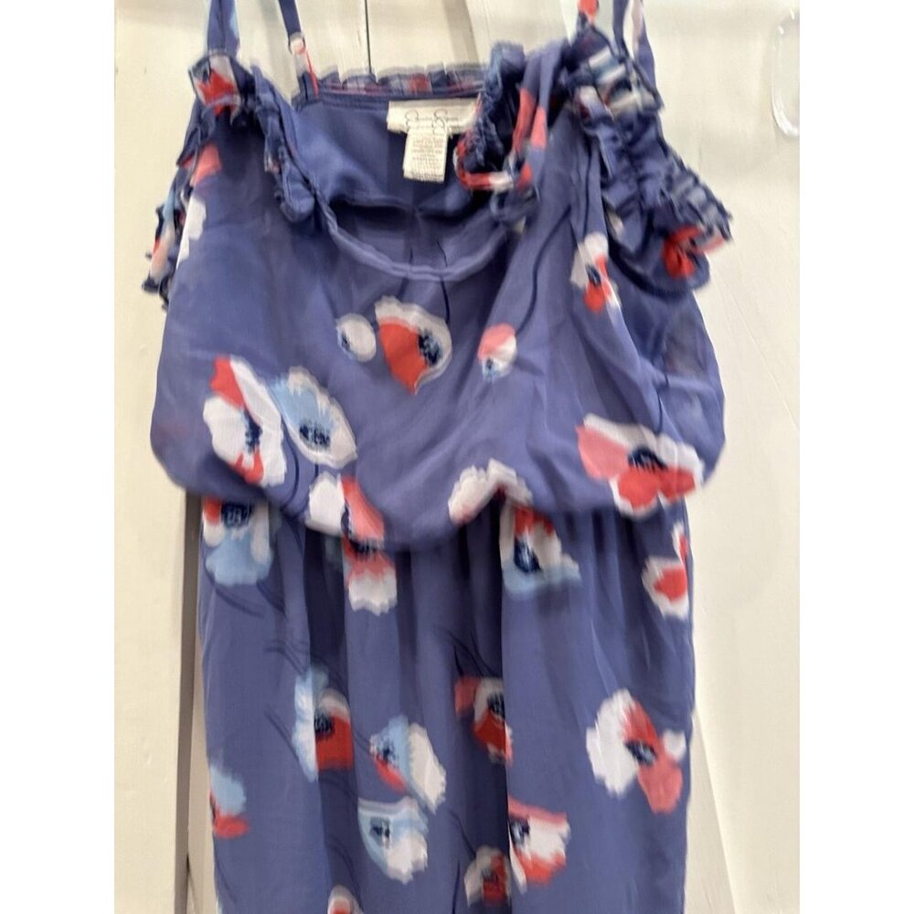 Jessica Simpson S Blue Ruffle Maxi Dress